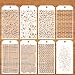 WJIAAA 8 Pieces Stencils for Crafts Leopard Brick Dot Layering Stencils with Keyring Mixed Media Plaid Texture Crackle Marble for Painting on Card Making Canvas DIY Crafts Furniture Paper Airbrush - Image 2