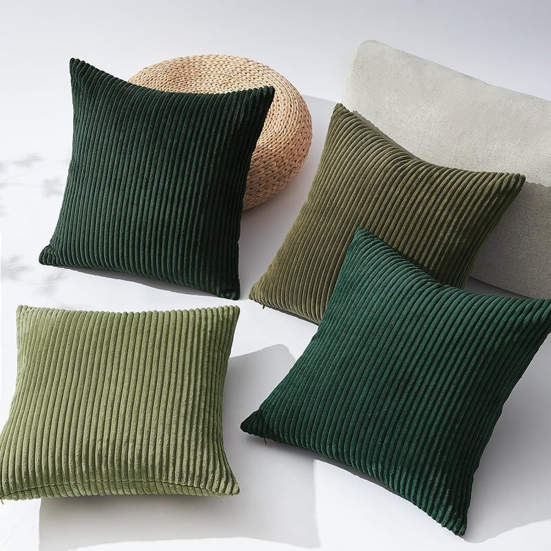 غطاء وسادة زخرفي من نوع ، مقاس 45×45 سم، بتصميم أزرق فاتح، مناسب لديكور غرف النوم والصالون (4 قطع) - Image 4