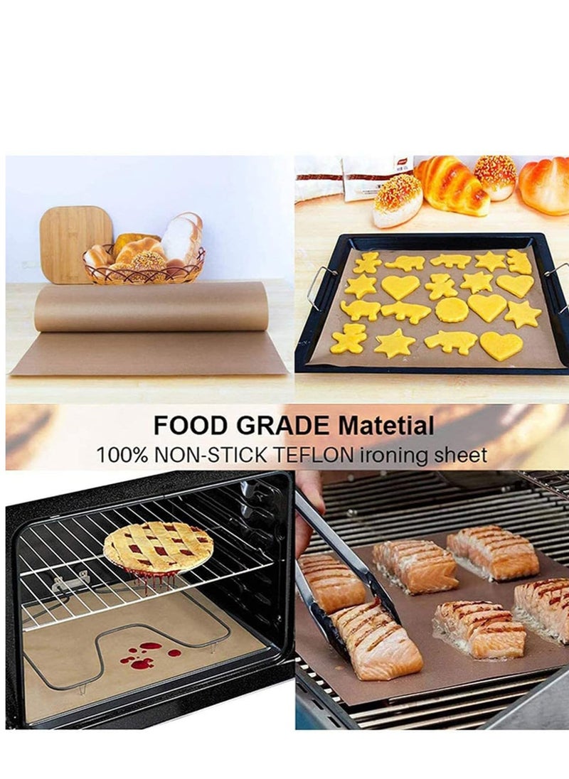 SYOSI - Oven Grill Mat Teflon Sheet 3 Pack for Heat Press Transfer Non-Stick Paper Reusable Resistant Craft High-temperature food-grade Baking Cloth Nonstick Oilcloth - Image 1