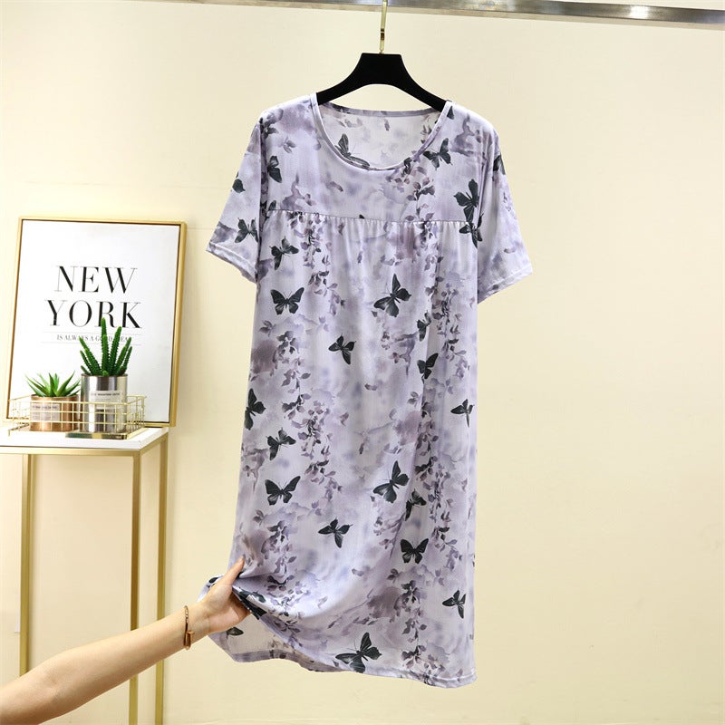 Cotton Silk dress Womens Summer 2025 New Thin Floral Skirt Kneading Artificial Cotton Silk Slim-fit French Short-sleeved Skirt Suit 9  - Image 5