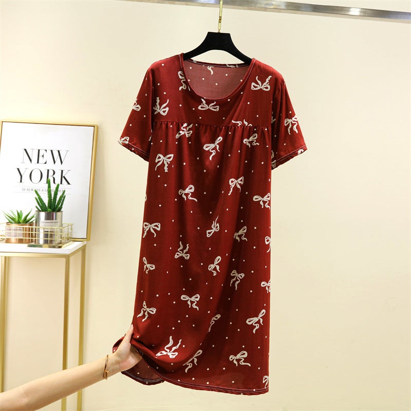 Cotton Silk dress Womens Summer 2025 New Thin Floral Skirt Kneading Artificial Cotton Silk Slim-fit French Short-sleeved Skirt Suit 9  - Image 2