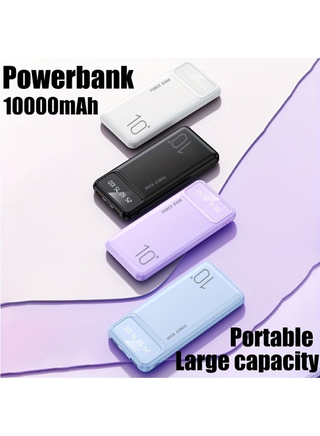 LEVINO 10000mAh Portable Power Bank – Black with LED Display – Slim Fast Charging External Battery Pack – Built-in Type-C Input & Dual USB Output – Universal Backup Charger for iPhone, Android, Samsung, iPad - Image 3