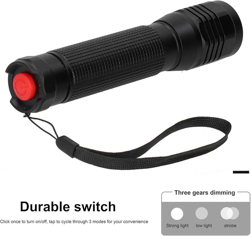 P8 LED Flashlight 500LM Rotating Zoom Hammer IPX5 Waterproof For Camping Hiking - Image 4