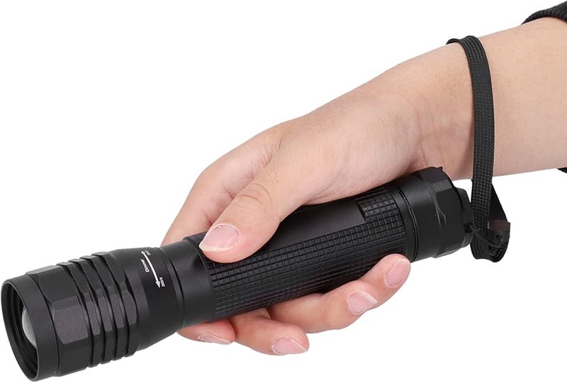 P8 LED Flashlight 500LM Rotating Zoom Hammer IPX5 Waterproof For Camping Hiking - Image 3