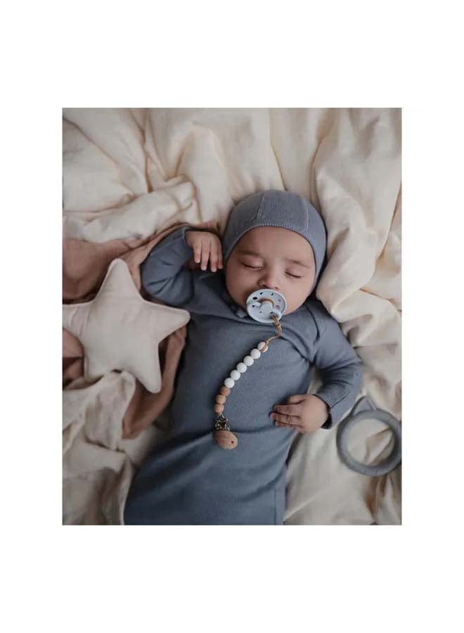 FRIGG Moon Phase Latex Baby Pacifier 0-6M 2-Pack Powder Blue/Slate - Size 1 - Image 4