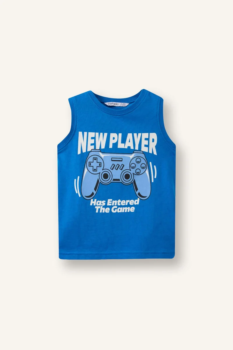 ديفاكتو Baby Boy Regular Fit Slogan Tank Top