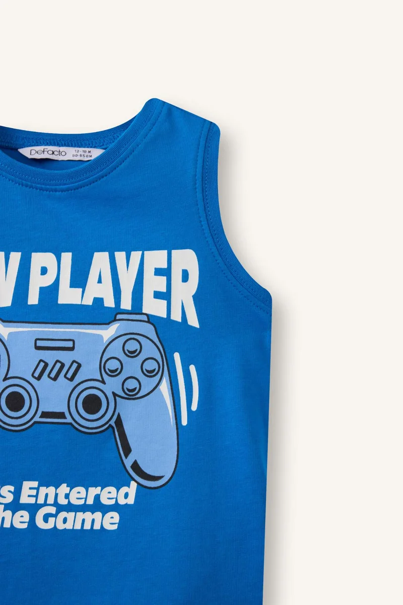 ديفاكتو Baby Boy Regular Fit Slogan Tank Top