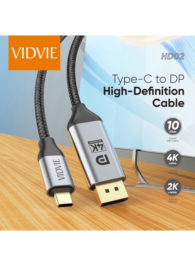 فيديفي كابل VIDVIE HD02 من USB-C إلى DisplayPort بطول 2 متر – يدعم 4K@60Hz - Image 2