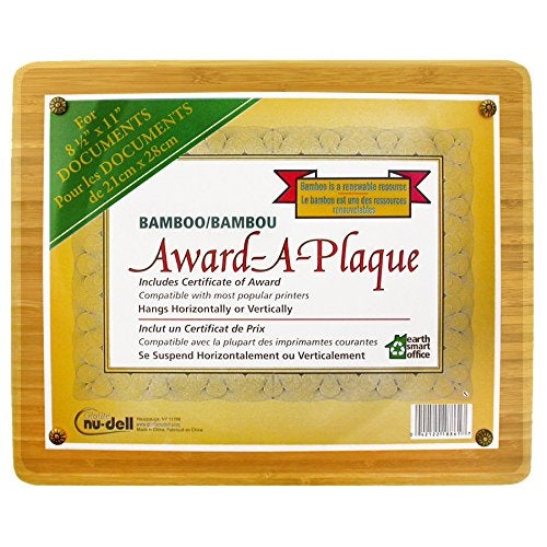 NuDell 13" x 10.5" Bamboo Award-A-Plaque Round Edge Fits 8.5" x 11" Award, Natural Woodgrain - Image 1