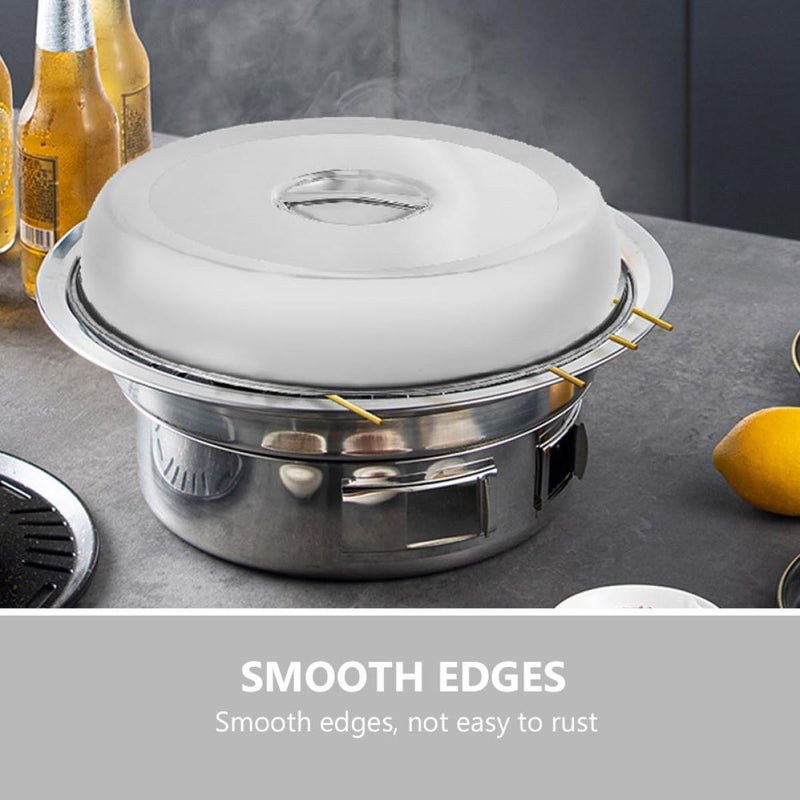 20cm Stainless Steel Round Steak Dome Cover Oil Proof Food Protector Lid for Restaurant - Image 4
