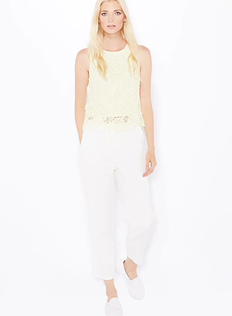 TOPSHOP Contrast Waistband Cigarette Trousers