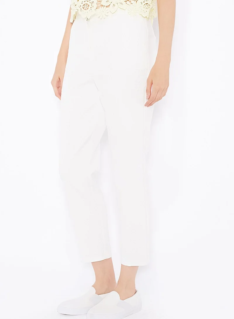 TOPSHOP Contrast Waistband Cigarette Trousers