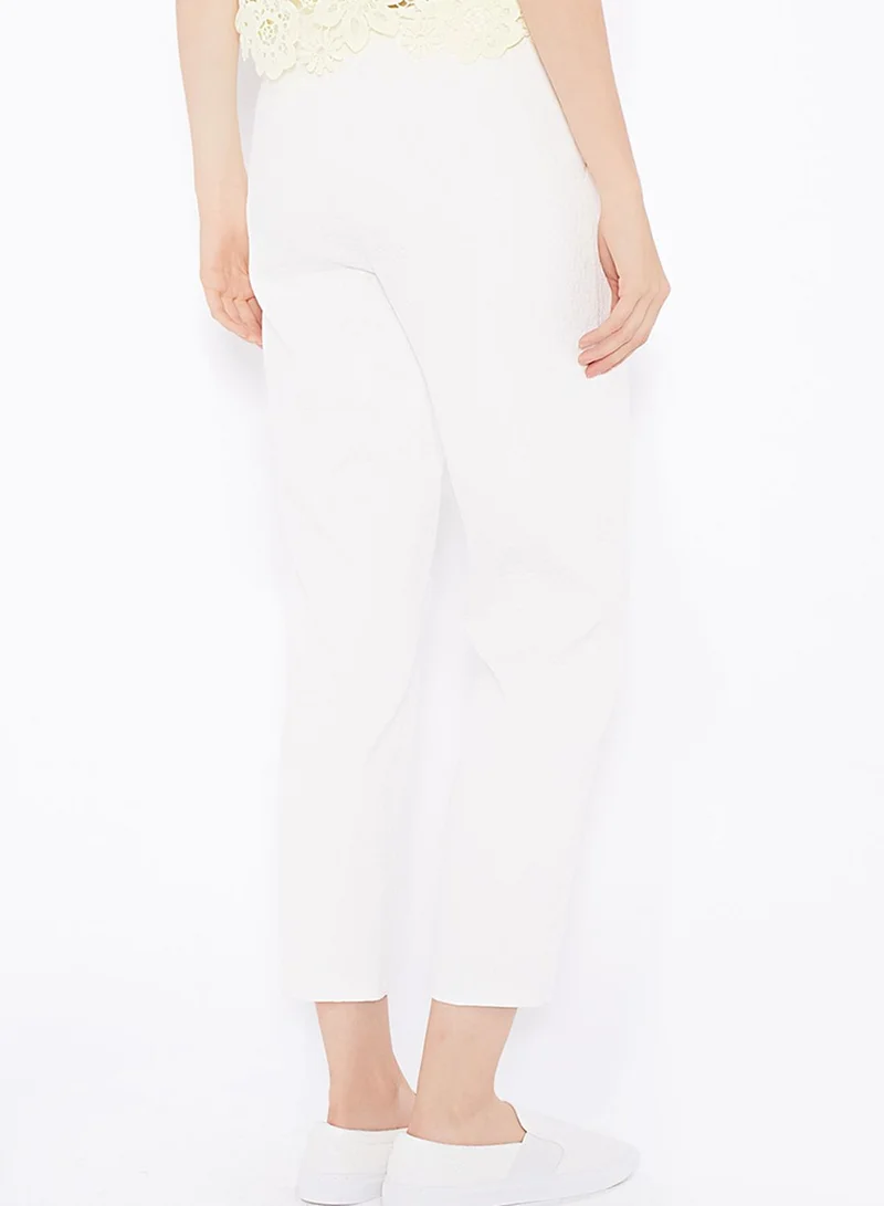 TOPSHOP Contrast Waistband Cigarette Trousers