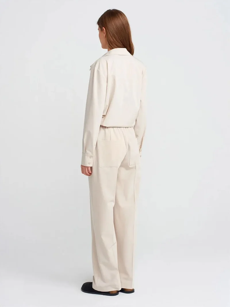 ديلفين Dilvin Wide-Leg Jersey Trousers