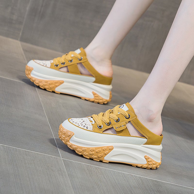 2024 New Thick Sole Sneakers Slides Women M2359 Yellow
