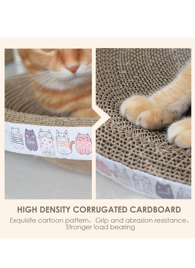 MissTiara 2-Pack Cat Scratching Board,cardboard cat scratchers Oval-shaped High-Density 2-in-1 Cat Scratching Bed for Cats Grinding Claw and sleeping 43*26*8cm  - Image 5