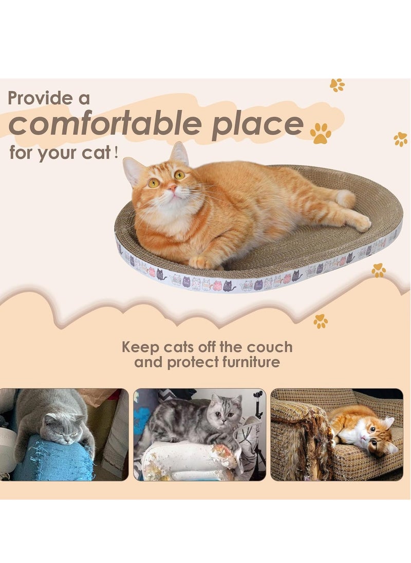 MissTiara - 2-Pack Cat Scratching Board,cardboard cat scratchers Oval-shaped High-Density 2-in-1 Cat Scratching Bed for Cats Grinding Claw and sleeping 43*26*8cm - Image 1