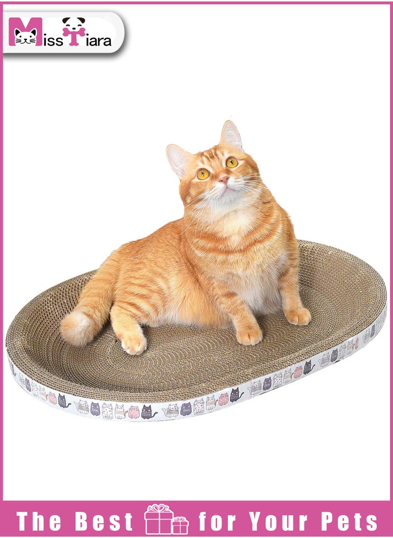 MissTiara - 2-Pack Cat Scratching Board,cardboard cat scratchers Oval-shaped High-Density 2-in-1 Cat Scratching Bed for Cats Grinding Claw and sleeping 43*26*8cm - Image 1