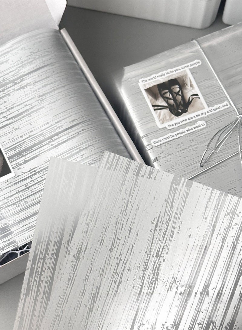 20 Sheets Silver Brushed Wrapping Paper - Not Rolled - Gift Wrapping Paper Folded Flat DIY Art Craft Paper for Birthday Party Baby Shower Wrapping, (57X57cm/22.4X22.4inch) - Image 2