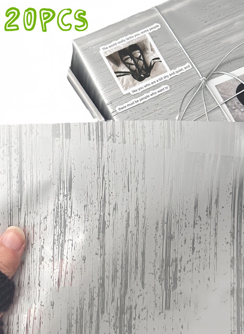 20 Sheets Silver Brushed Wrapping Paper - Not Rolled - Gift Wrapping Paper Folded Flat DIY Art Craft Paper for Birthday Party Baby Shower Wrapping, (57X57cm/22.4X22.4inch) - Image 1