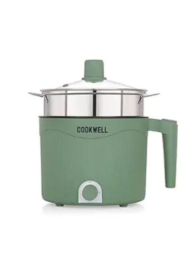 Cookwell Multipurpose Cook Kettle With 1.5L Nonstick Inner Pot, Stainless Steel Mess, Idli Stand, Stainless Steel Steamer, Egg Tray (600W) - Image 1
