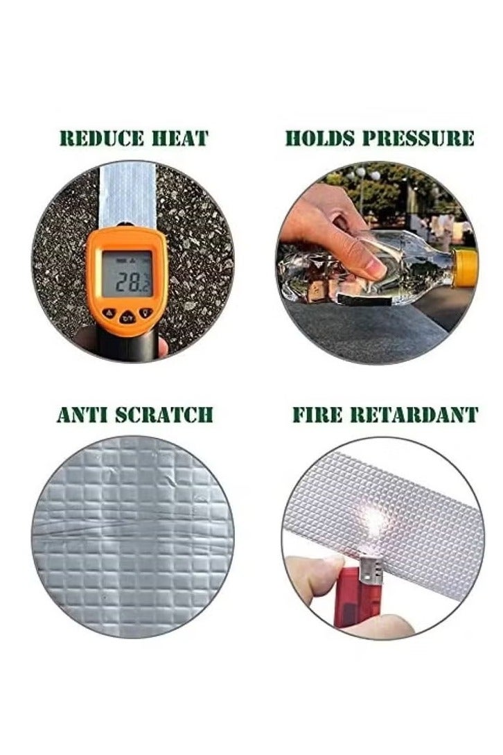 Geustos 2 PCS Waterproof Tape Aluminium Foil Tape Leakage Repair Waterproof Adhesive Tape Sealing Butyl Rubber Tape Be Suitable For Pipe Leakage Roof Water Tape - Image 3