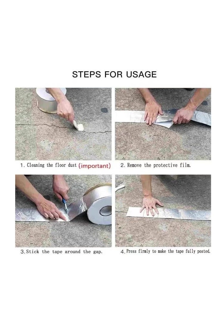 Geustos 2 PCS Waterproof Tape Aluminium Foil Tape Leakage Repair Waterproof Adhesive Tape Sealing Butyl Rubber Tape Be Suitable For Pipe Leakage Roof Water Tape - Image 4
