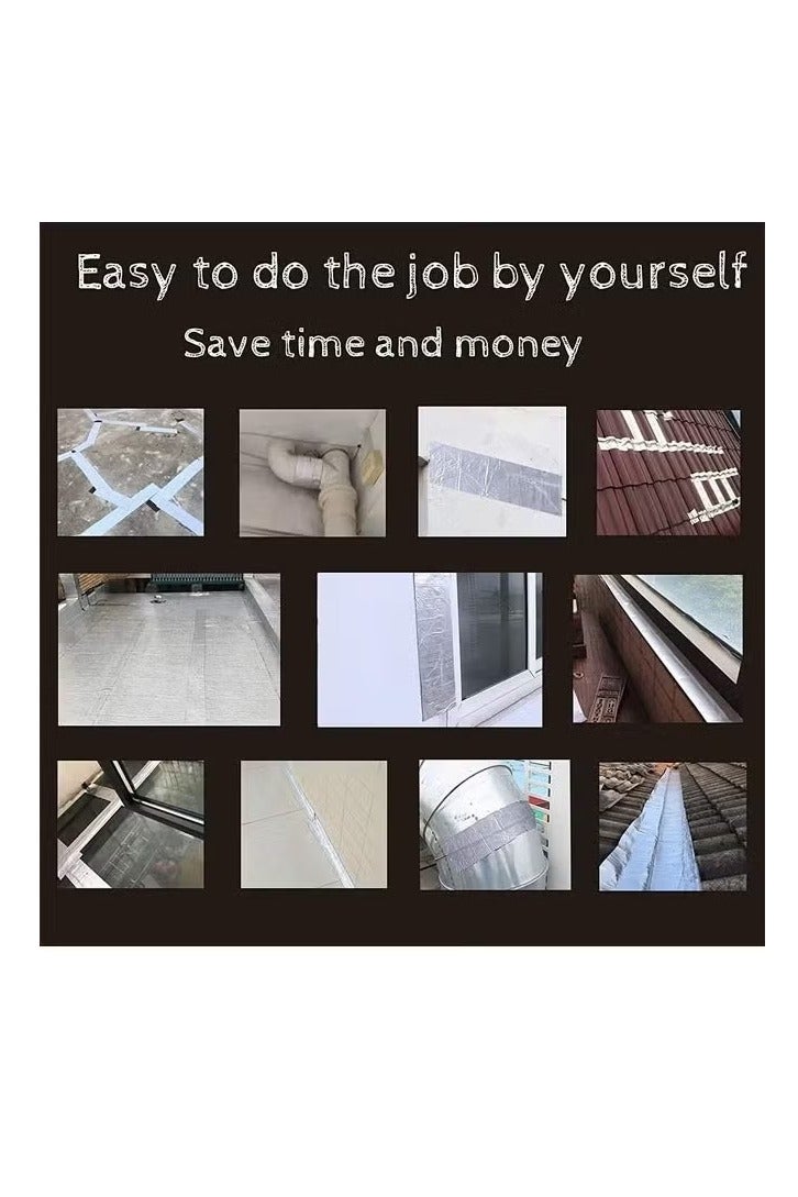 Geustos 2 PCS Waterproof Tape Aluminium Foil Tape Leakage Repair Waterproof Adhesive Tape Sealing Butyl Rubber Tape Be Suitable For Pipe Leakage Roof Water Tape - Image 5