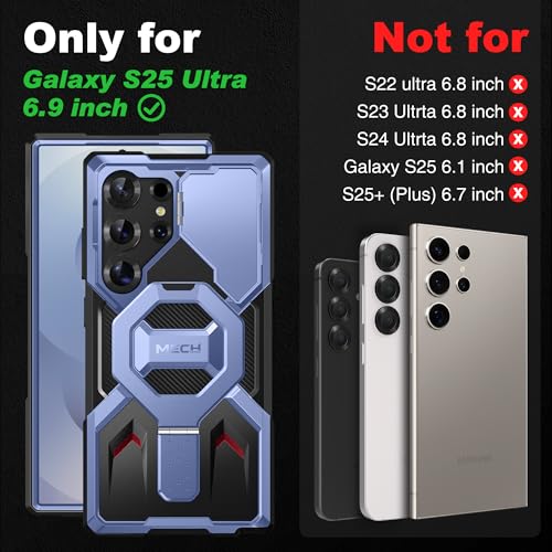 TONGATE Magnetic Stand for Samsung Galaxy S25 Ultra Case with Privacy Screen Protector, [Compatible with Magsafe] [Military Drop Protection] S25 Ultra Case with Camera Cover & Belt Clip, Blue Privacy - Image 2