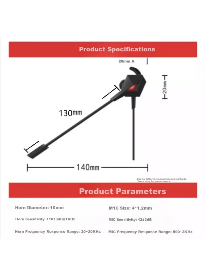 Taidu Ths108a1 Dark Crow M Gaming Earphones In-ear 3.5mm Plug-in Long Mic Notebook Desktop Dual-hole Chicken Eating Delta Action Black - Image 2