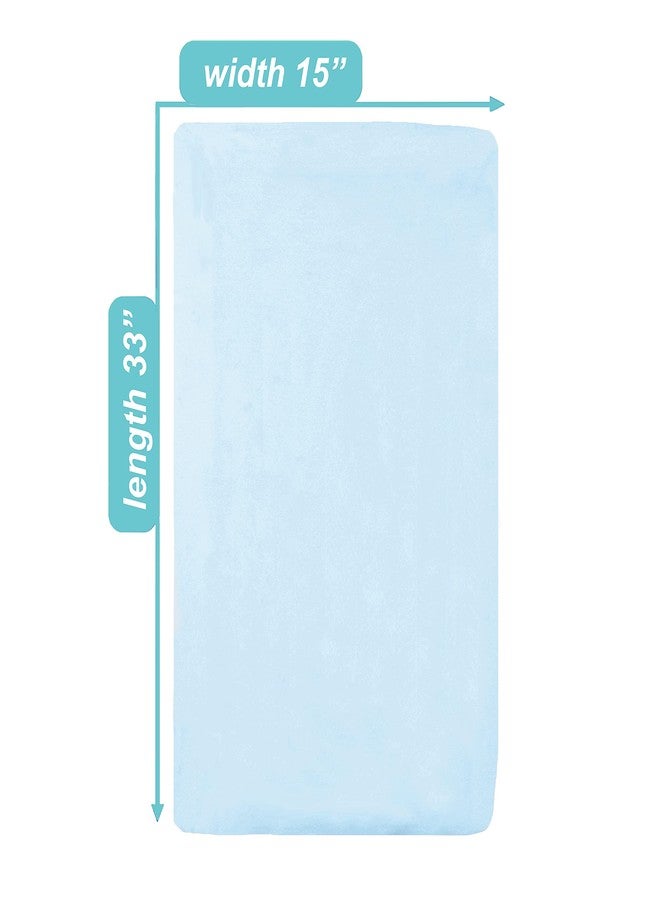 TL Care 15" x 33" Fitted Bassinet Sheet, 100% Natural Cotton Supreme Jersey Knit, Blue, Soft Breathable, for Boys and Girls - Image 3