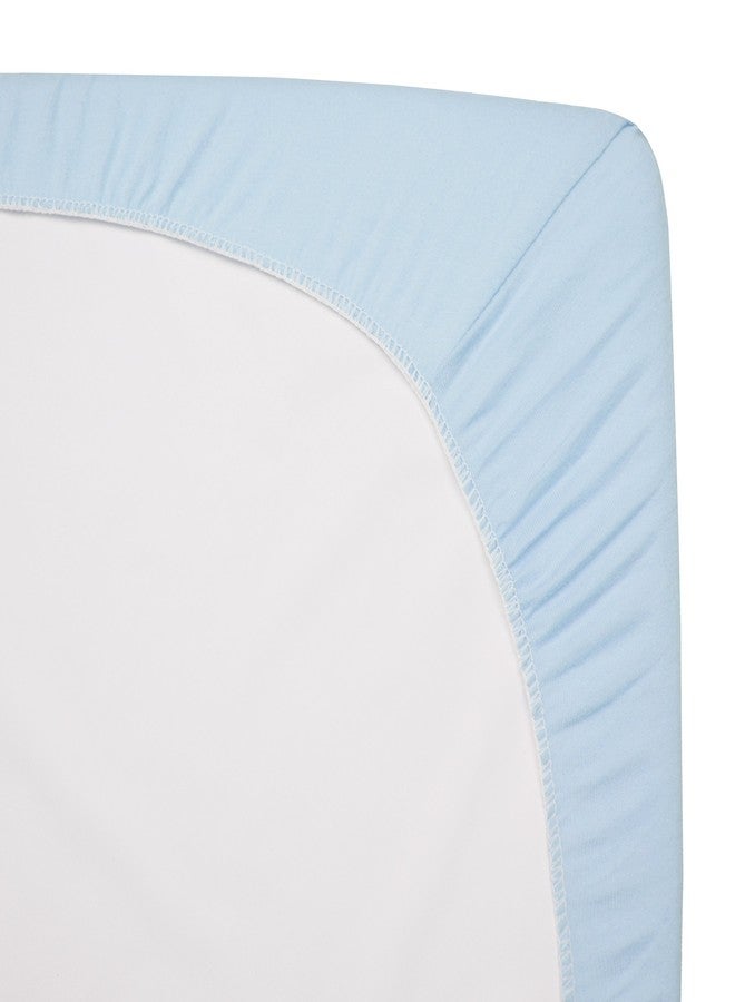 TL Care 15" x 33" Fitted Bassinet Sheet, 100% Natural Cotton Supreme Jersey Knit, Blue, Soft Breathable, for Boys and Girls - Image 4