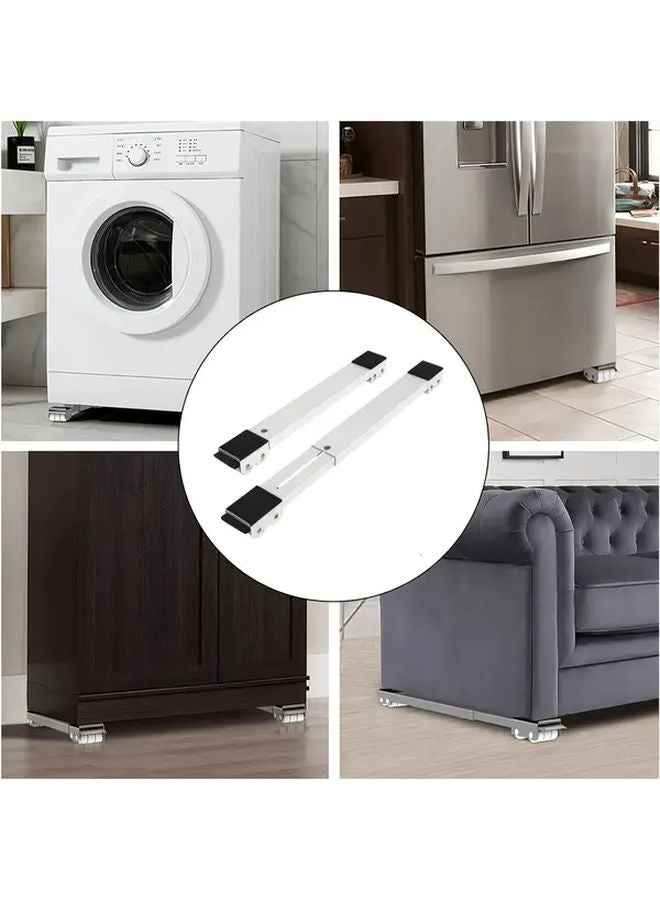 Black Heavy Duty Metal Utility Wheels 1 Pair Swivel Design For Appliances - Image 3