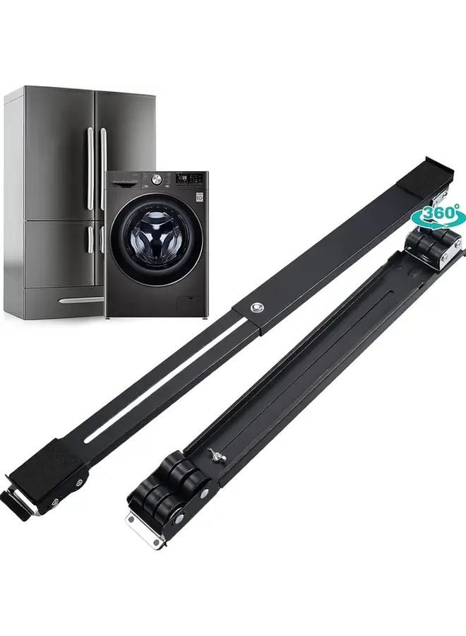 Black Heavy Duty Metal Utility Wheels 1 Pair Swivel Design For Appliances - Image 1