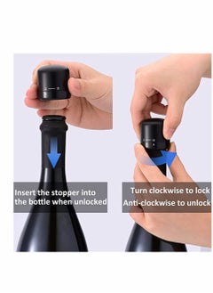Y&D Bottle Stopper, Stopper for Sealing Sparkling Soda, Coffee, Vinegar Bottles, with Bubble Sealer Lock, Twist to Seal, Without Leaking, Reusable Plastic Silicone (1.5", 2pcs)  - Image 4