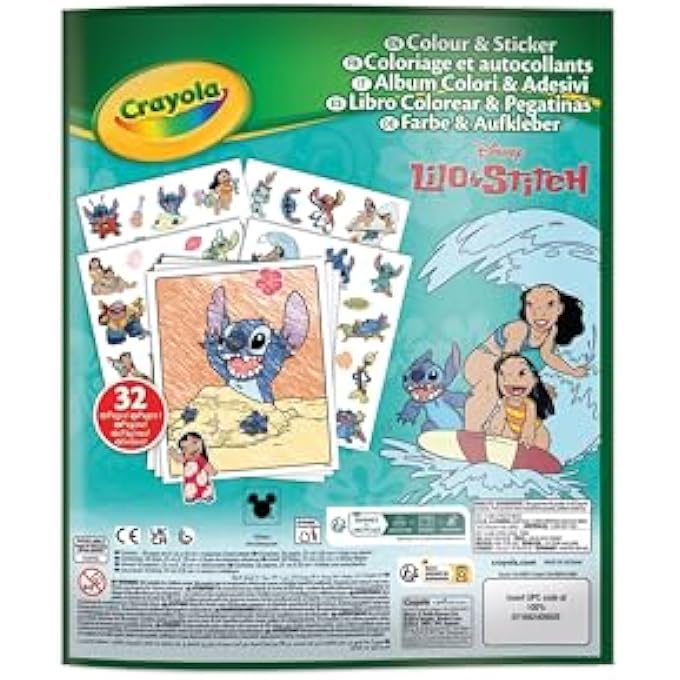 LILO & STITCH STICKER COLOURING BOOK – 32 FUN ACTIVITY PAGES WITH 4 SHEETS OF STICKERS | KIDS COLOURING & ACTIVITY SET | CREATIVE GIFT FOR CHILDREN AGES 3+ - Image 3