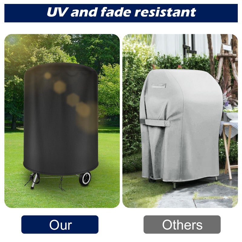 bruwaa Grill Cover for Weber 18 Inch Charcoal Kettle Grill, 420D Oxford Waterproof Grill Cover for Outdoor Grill (Î¦22.8 x 26.7 Inch) - Only Cover - Image 4