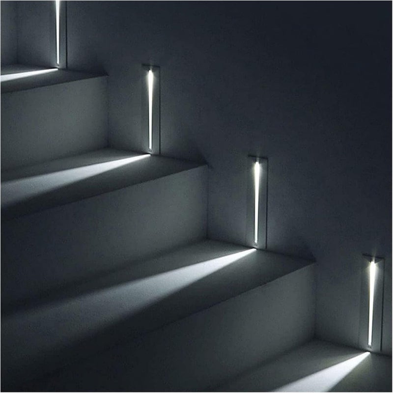 مصباح حائط LED مدمج، إضاءة درج بمستشعر حركة 3 واط، تركيبات إضاءة حائطية، مصابيح حائط زاوية داخلية، مصباح مثبت مسطح للدرجات، إضاءة ممر وسلالم بسيطة (اللون: أسود-4000 كلفن) - Image 3