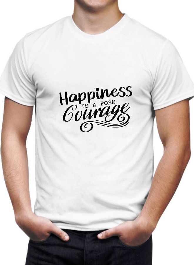 LOUD UNIVERSE Men’s Soft T Shirt Printed Happiness Is A Courage - Image 2