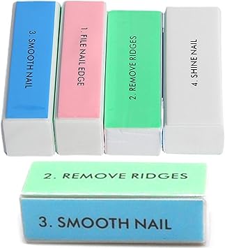 5 Pcs Nail Buffer Blocks 4 Way Nail Buffer for Shiny Glossy Surface Manicure Treatment Sanding File Home Salons Use - Image 1