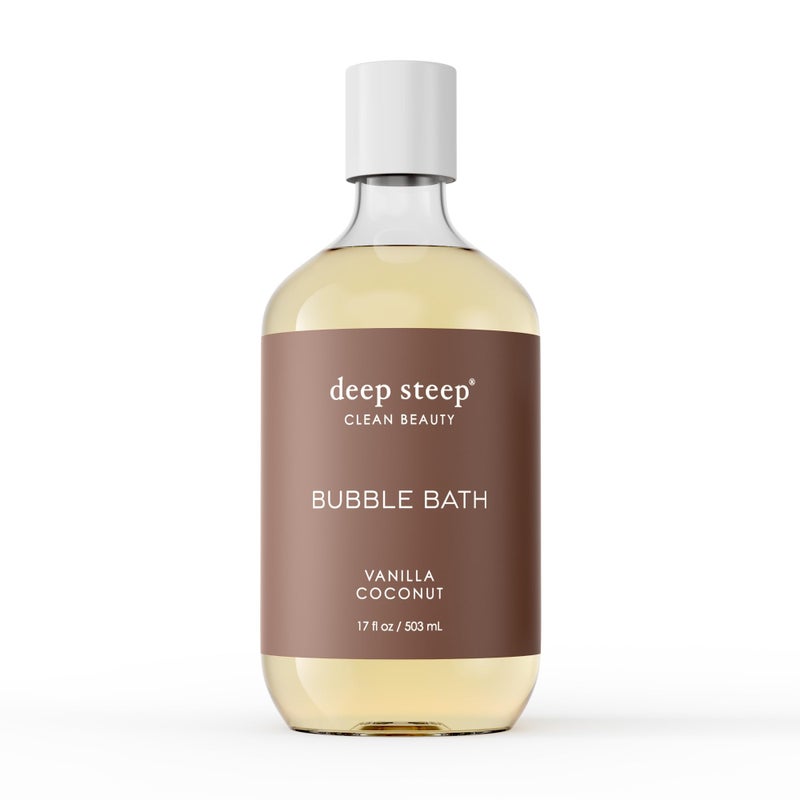 Deep Steep Bubble Bath, Vanilla Coconut 17 oz â€“ Hypoallergenic, Clinically Tested Soothing Soak with Shea Butter & Argan Oil â€“ Sulfate-Free - Image 1