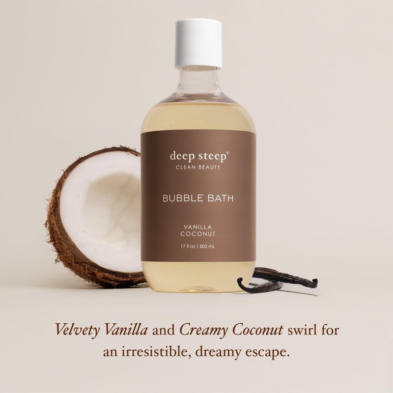 Deep Steep Bubble Bath, Vanilla Coconut 17 oz â€“ Hypoallergenic, Clinically Tested Soothing Soak with Shea Butter & Argan Oil â€“ Sulfate-Free - Image 4