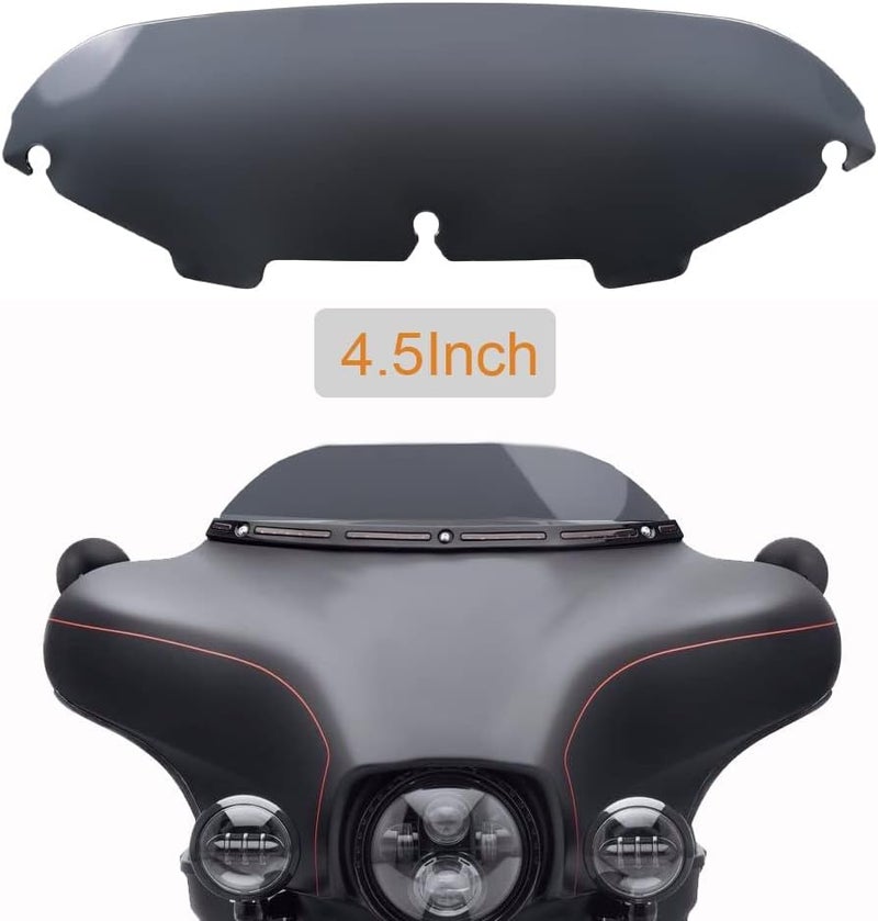 WYNMOTO Smoke 4.5" Windshield Windscreen for 1996-2013 Harley Davidson Touring Models - Image 2