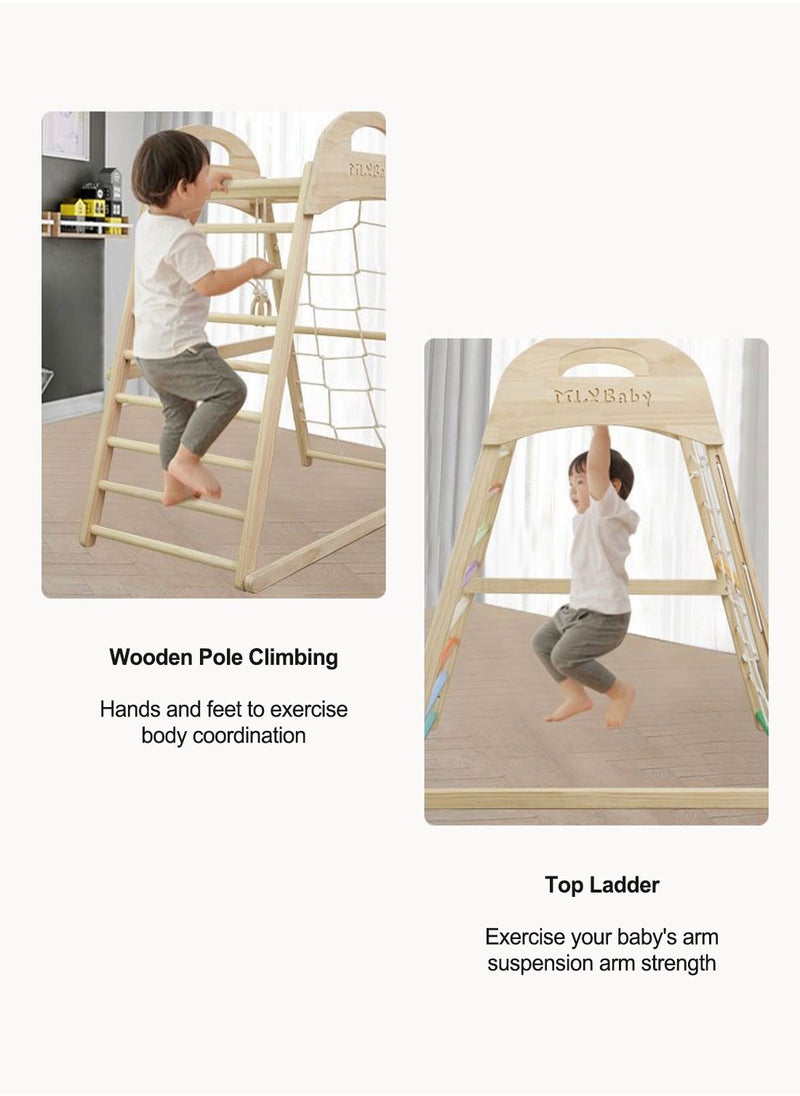 MaBaby - 5-in-1 Indoor Kids' Indoor Climbers Play Gym Jungle Gym Playset with Baby Swing Slide Ladder and Climbing Wall Indoor Jungle Gym for Kids - Image 1