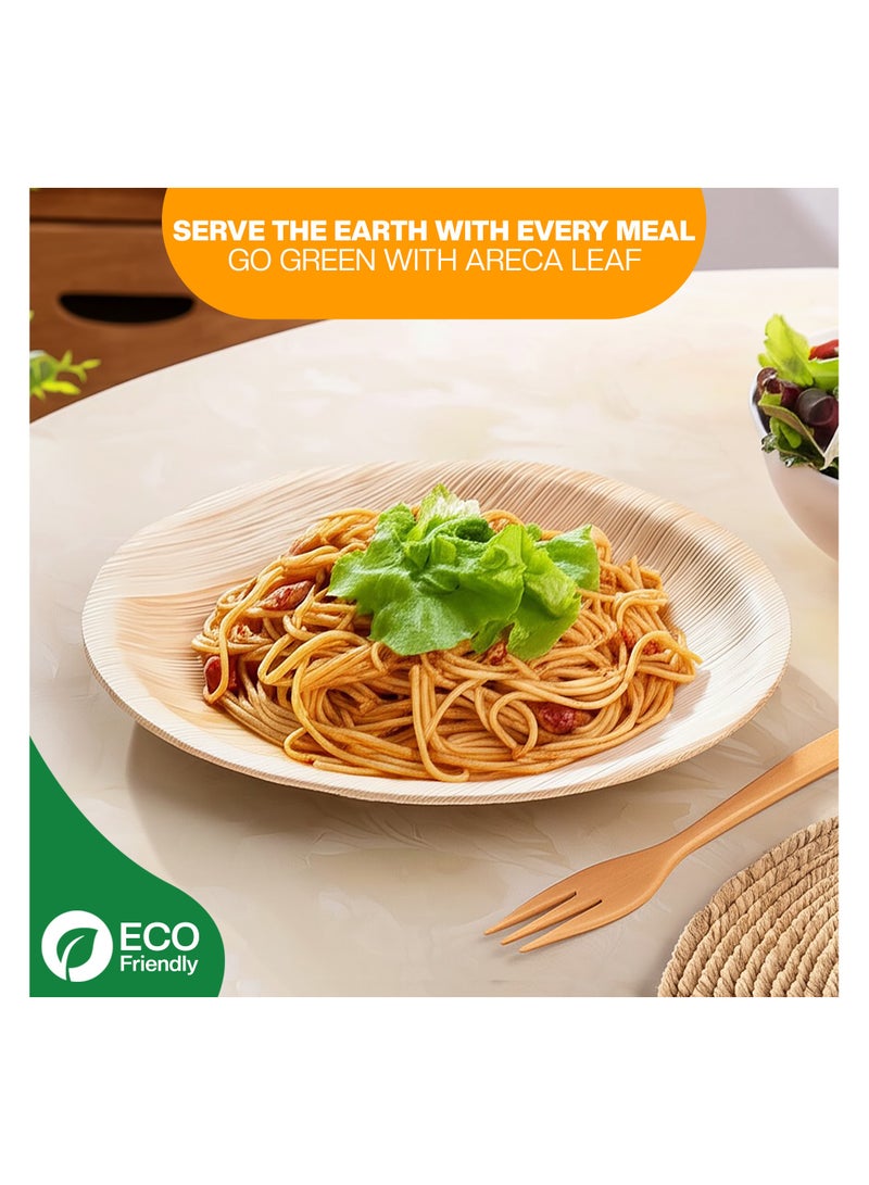 EcoEdge 7 Inch Round Areca Palm Leaf Disposable Plates (Pack of 25) | Biodegradable, Naturally Sourced, Sustainable, Compostable| Sturdy, Luxury, Versatile | Heat Resistant, BPA Free | 100% Eco Friendly - Image 4