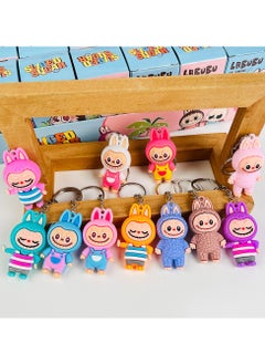 Generic Labubu Keychain Blind Box PVC Doll Trendy Toy Small Pendant 24 Cute Rabubu Blind Box Toys  - Image 3