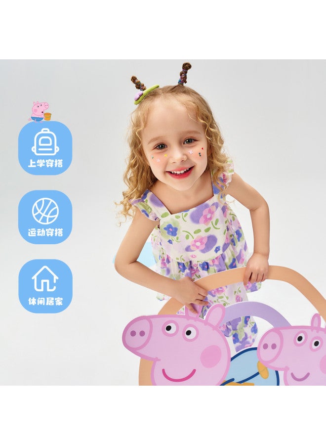 Peppa Pig فستان بيبا بيغ الصيفي الرقيق المريح القابل للتنفس للفتيات - فستان ميدي للأطفال - Image 5
