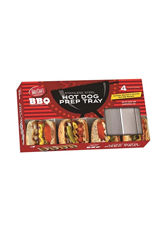 TableCraft BBQ Stainless Steel Hot Dog Prep Tray, Silver, Medium - Image 2