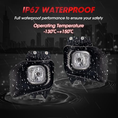 WEZEMLIGHT Fog Lights Assembly Compatible With Ford F250/F350/F450/F550 Super Duty 2011-2016 Included Switch And Wiring Kit OEM Part Number:BC3Z15200A, BC3Z15201A, FO2593230/ FO2592230(Clear Lens) - Image 4