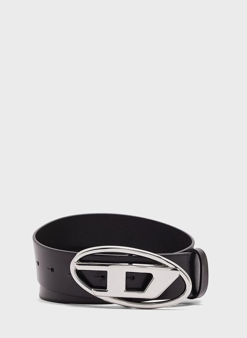 DIESEL Belt In Leather With Diesel Metal Plaque
